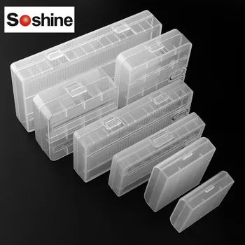 Soshine 7 Skirtingų Kieto Plastiko Baterijos Laikymo Dėžės su Kablio 18650 26650 AA AAA 10440 Baterija Aukštos Kokybės