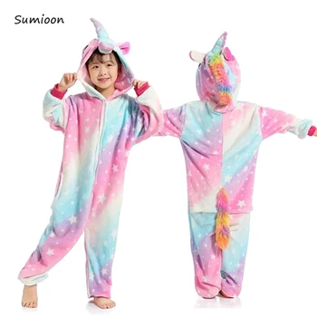 Kigurumi Onesie Vaikai Vienaragis Pižama Berniukams, Mergaitėms Jumpsuit Vaikų Pižamos Kūdikių Pijamas Panda Cosplay Sleepwear Paauglių darbo drabužiai