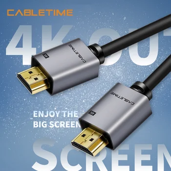 CABLETIME HDMI Kabelis 4K 60Hz 2.0 High Spped HDMI į HDMI Kabelis 5M Atnaujinti Garso Vedio ilgintuvas PC Ekranas HDTV