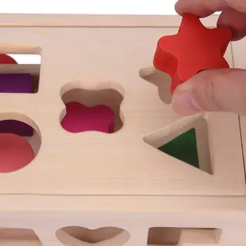Hobbylane Vaikai Daugiafunkcį Medienos Priekaba, Formos Pažinimo Atitikimo Puzzle Box Žaislas