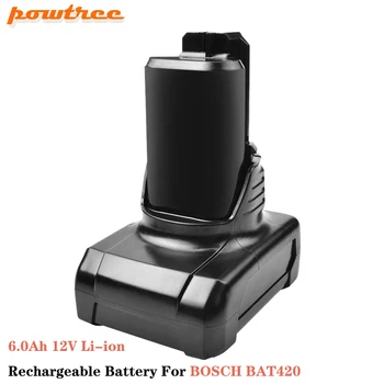 Powtree 4.0 Ah 6.0 Ah 12V Li-jonų Baterija BOSCH BAT411 BAT420 BAT412A BAT413A 70745GOP 2607336013 260733601
