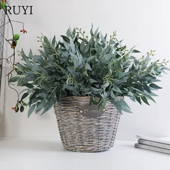 1pcs Premium dirbtinis žalieji augalai įdėti krūva vytelių vestuvių scena rekvizitai šilko dirbtinės gėlės namų dekoro priedai