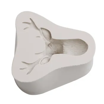 Naujas 3D Stag Galvos Tortas Pelėsių Kalėdų Elnias Silikono Šokoladas Minkštas Pelėsių Namų Kepimo Dekoravimo Įrankių Priedai Karšto