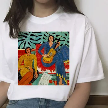 Matisse moterų marškinėliai harajuku drabužiai, spausdinimo kawaii vasaros Matisse atsitiktinis animacinių filmų t-shirt meno streetwear viršūnes femme Grafinis