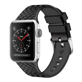 Silikono Dirželis Apple Watch Band 44 Mm 40mm Iwatch Juosta 38mm 42mm 3D Tekstūros Sporto Watchband Apyrankė 