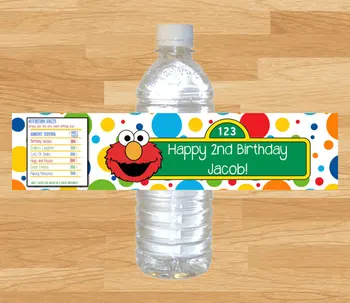 Individualų Asmeninį Sesame Street Elmo Butelį Vandens Įpakavimo Etiketes Klijuoti Kūdikio Gimtadienio Dekoracijos Vaikams Reikmenys