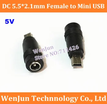 NAUJI DC 5.5*2.1 mm moterį, Mini USB vyrų nuolatinės SROVĖS Įkroviklis Adapteris Keitiklis Jungtis, skirta juostai navigacijos 5V