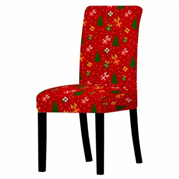 3D Kalėdų Elnių Kalėdų Senelio Spausdinti Kėdė Padengti Valgomojo Kėdės Apima Aukštas Atgal Kambarį Kėdžių Šalis Vestuvių
