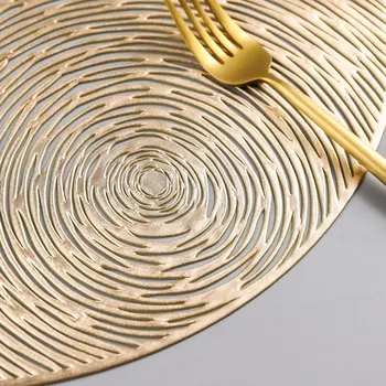 4pcs Šiaurės stalo mat Vakarų stiliaus pvc placemat izoliacija marmuro lentelė kilimėlis namų anti-plikymo vandeniui aukso spalvos