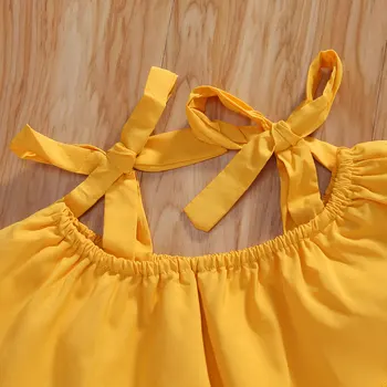 WOSHILAOCAI Bamblys Vaikams Drabužių Baby Girl Vasaros Komplektai trumpomis Rankovėmis Viršūnes T-Shirt Gėlių Trimitas Flare Kelnės Nustatyti Komplektus 2020 m.
