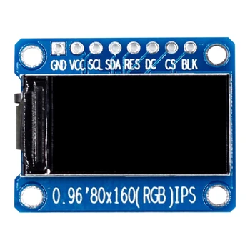 RGB IPS Ekranas 0.96 Colių 7P SPI HD 65K Spalvotas LCD Modulis ST7735 Ratai IC 80X160 (Ne OLED)