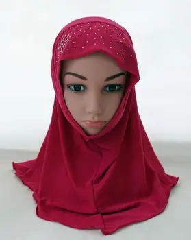 Musulmonų Vaikai Mergaičių Hijab Islamo Arabų Mokyklos Apdangalai, Underscarf Šalikas Wrap Artimųjų Rytų Kalnų Krištolas Gėlių Ramadanas Galvos Apdangalai Bžūp H