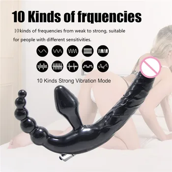 Stebėjimo Strapon Dildo Dual Vibratoriai Įkrovimo Lesbiečių Strap-on Penis Susiedama Dvigubo Baigėsi Dildo Moterims, Žaislai Suaugusiems