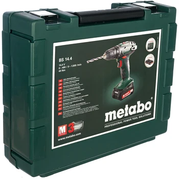 Belaidis gręžtuvas METABO BS 14.4 13mm (602206540) atsuktuvas 2x2.0Ah Li-Ion atveju 602206540 Gręžimo vairuotojas Elektros elektriniai įrankiai