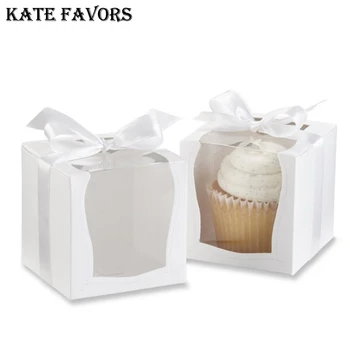 Lango Cake Box Gniūžtės Blynai Vieną Cupcake Lauke Šalis Vestuvių Naudai Dėžės, Popieriaus Dovanų dėžės Ir Pakavimo Talpyklos tiekėjas