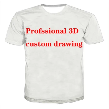 3D Print Custom T-Shirt/Hoodie Trumpas Rankovės O-kaklo Dizaino Unisex Poliesteris Spandex Medžiaga Azijos Dydis S-6XL Privačių Užsakymą