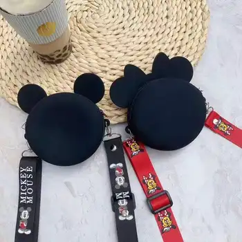 Disney mickey mouse Naujos Monetos Rankinėje lady minnie petį krepšys Mielas Kortelė, Krepšys, Kortelė Pakuotėje Animacinių filmų Silikono Saugojimo Krepšys