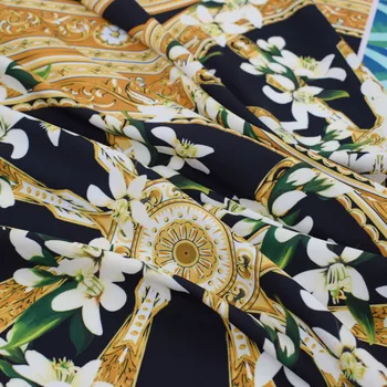 Jazminų vėjo malūnai Sicilijos atostogos vėjo skaitmeninės tapybos ruožas satino audinio vasaros suknelė telas tissu tecido shabby chic 