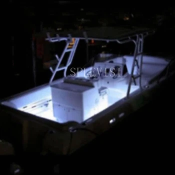 Belaidžio Juoda Balta Raudona LED Juostelių Rinkinys, Skirtas Valtis Jūrų Denio Vidaus Apšvietimas 16 PĖDŲ Vandeniui 12v Lankas Priekaba Pontonas Šviesos