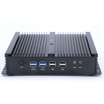 Ventiliatoriaus Barebone Mini PC Core i7 4500U i5 4200U Windows 10 Patikima ITX Atveju Įterptųjų Pramonės Kompiuterio, 2 HDMI LAN 6 COM Nettop