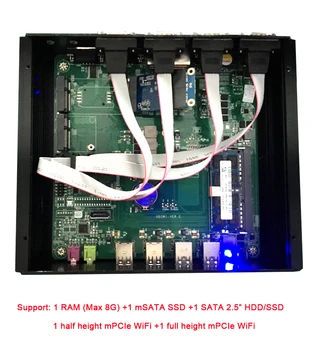 Ventiliatoriaus Barebone Mini PC Core i7 4500U i5 4200U Windows 10 Patikima ITX Atveju Įterptųjų Pramonės Kompiuterio, 2 HDMI LAN 6 COM Nettop