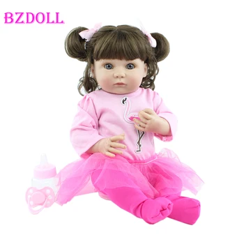 40cm Visas Silikono Reborn Baby Doll Žaislas Mergina Tikroviška Vinilo Mini Kūdikių Bonecas Vaikui Maudytis Suknelė Žaislas Vaikams Gimtadienio Dovana