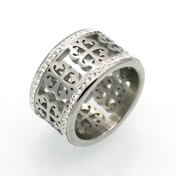 JSBAO Nauja siunta Moterų Prabangiau Papuošalai iš Nerūdijančio Plieno Crystal Žiedai Moterų Žiedlapiai Žiedas bižuterijos Didmeninė