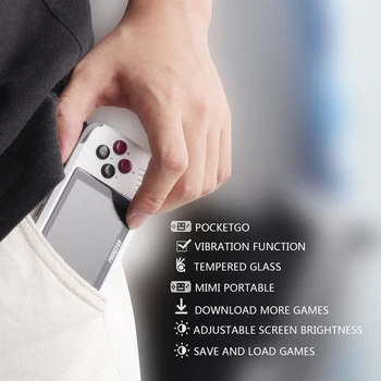 PocketGo, 2,4 colių IPS Ekranas, Mini Retro Žaidimas, Rankinės, Atviro kodo su išorės 8GB Atminties Kortelę žaidimų konsolės