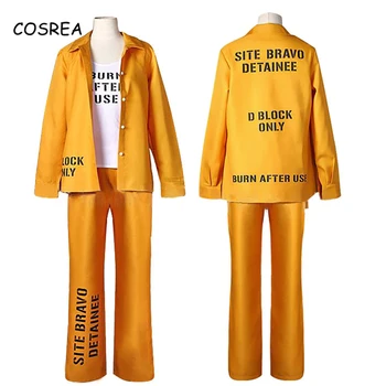 Moterų Oranžinės spalvos Kalėjimo Uniformą Coaplay Apranga Disfraz Plėšriųjų Paukščių Viršūnes Paltai Striukės, Kelnės, Kostiumai Vyrams