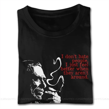 Negabaritinių Charles Bukowski Marškinėliai vyriški Asmeninį Trumpas Rankovėmis Juoda Apvali Kaklo Tee Marškinėliai