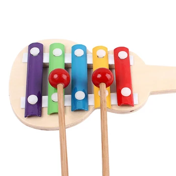 Vaikai 5 Tuned Kselofonu Muzikos Instrumentas Žaislas mažiems Vaikams su 2 Žaisti Mallets Kūdikių Šventė/Gimtadienio Švietimo Dovana