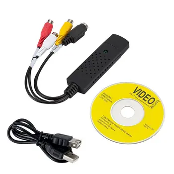 USB 2.0 Audio Video Capture Card USB 2.0 RCA kabelio adapteris keitiklis, TV-DVD, VHS Window XP, Vista, Win 7 Win 10
