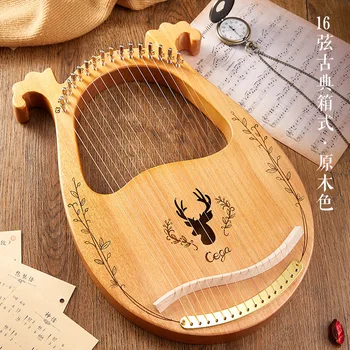 Elnių 19 Stygos Mediniai Raudonmedžio Lyra Arfos Muzikos Instrumentas, 16 trings su Nuskaitymo Paieška Įrankis Valymo servetėlės
