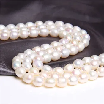 7-8mm Natūrali Balta sklandžiai Gėlavandenių perlų karoliukų, skirta moterys perlų papuošalai apyrankės karoliai, auskarai medžiagos, Priedai