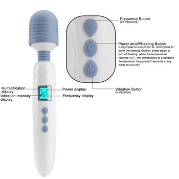 OLO 36 Greitis Šildomas G Spot Vibratorius LCD AV Stick Vibratorius Klitorio Skatinti Magic Wand Moterų Masturbacija Massager