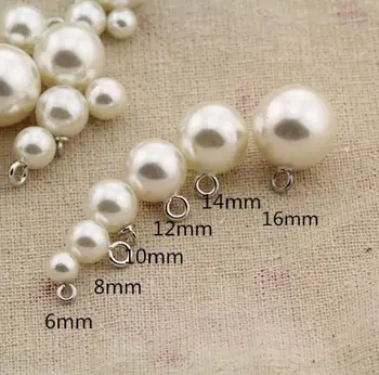 Siuvimo mygtukai 50pcs 9mm10mm 11.5 mm 12,5 mm, 15 mm 18mm perlų mygtukai balta/pearl balta/juoda karka mygtuką siuvimo reikmenys