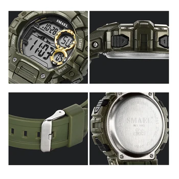 Atsitiktinis Karinės SMAEL Mens Watch S Atsparus Turas Vyrų sporto Laikrodžiai 1443 LED Skaitmeninis Vandeniui vyrų Reloj Automatinė dovanų žiūrėti