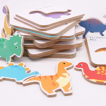 Kūdikių Mediniai Modelis Gyvūnų Dinozaurą-Galvosūkį, Spalvinga Tangram Žaislas Vaikams Montessori Ankstyvojo Ugdymo Rūšiavimo Žaislai, Žaidimai