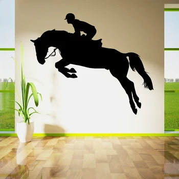Arklių Jumpine Sporto Siena Lipdukas Arklių Rider Sienos Meno Freskomis Namų Puošybai Horsemanship Sienos Lipdukas jodinėjimas Žirgais Plakatas AZ686