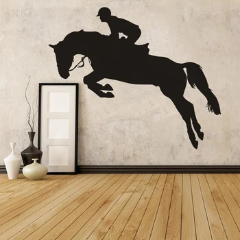 Arklių Jumpine Sporto Siena Lipdukas Arklių Rider Sienos Meno Freskomis Namų Puošybai Horsemanship Sienos Lipdukas jodinėjimas Žirgais Plakatas AZ686