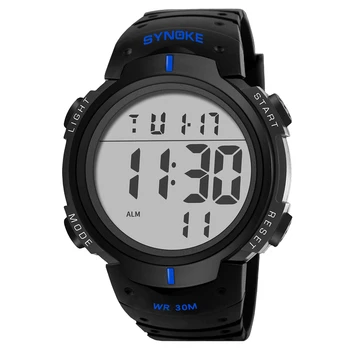 SYNOKE Vyrų Skaitmeninis Žiūrėti Signalizacijos LED Laikrodžiai Elektroninis Laikrodis Didelis Ciferblatas Lauko Vandeniui Karinės Sporto laikrodis Vyrams Laikrodžiai