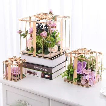 Vestuvių rekvizitai modeliavimas gėlių rinkinį, šilko gėlių dekoracija kūrybos dovanų dėžutė dekoratyvinė langų fotografijos namų ekranas