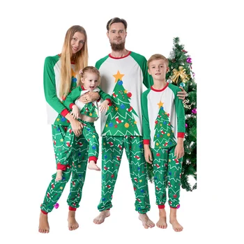 Suaugusiųjų Vaikų Kalėdos Šalis, Naktiniai Drabužiai Nustatyti Kalėdų Pižama Nustatyti 2 Gabalas Sleepwear Medvilnės Suaugę Vaikai Sleepwear Šeimos Derinti Drabužius