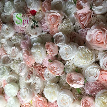 SPR dirbtinis royal weddig rožių žiedų gėlių sieninės vestuvių fone, dirbtinės gėlės, gėlių sienos