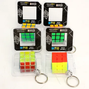 ZCube 3x3x3 Magic Cube 3cm Mini Keychain Kubo Galvosūkį Profesinės Stickerless Kišenėje Mini Game Cube Žaislas Vaikams