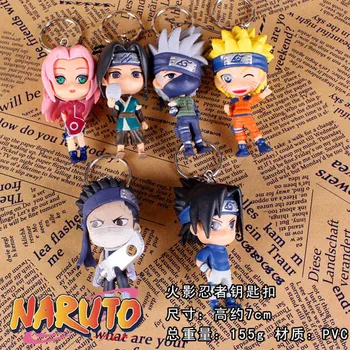 1PC Pobūdžio Anime Naruto, Sasuke ITACHI Keychain Keyrings Pakabukas Veiksmų Skaičiai Anime PVC Duomenys statulėlės naruto