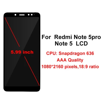10-Touch Xiaomi Redmi 5 Pastaba Pro LCD Ekranu atsarginės Dalys Redmi 5 Pastaba LCD Snapdragon 636