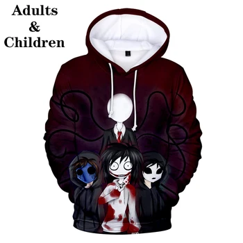 Naujas mados spausdinti Creepypasta atsitiktinis hoodie berniukas vaikai palaidinukė vyriški laisvalaikio rudens/žiemos puloveris vaikų streetwear