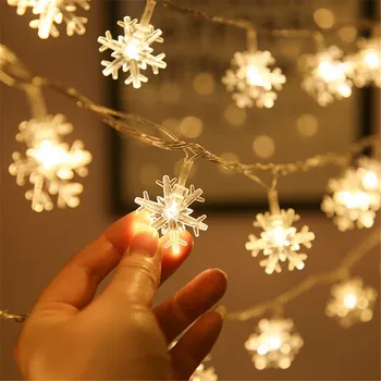3M 6M 10M LED Snaigės String žiburiai Kalėdų Lempos Girliandą Atostogų Pasakų Žibintai Kabantys Papuošalai Kalėdų Vakarėlį Namų Dekoro