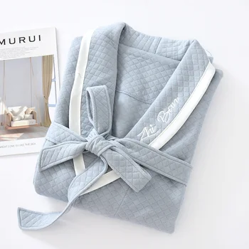Mėgėjams Japonų Stiliaus Chalatas Sleepwear Atsitiktinis Kimono Yukata Suknelė Moterims Ir Vyrams Pižamą Nightdress Prarasti Tvirtą Homewear